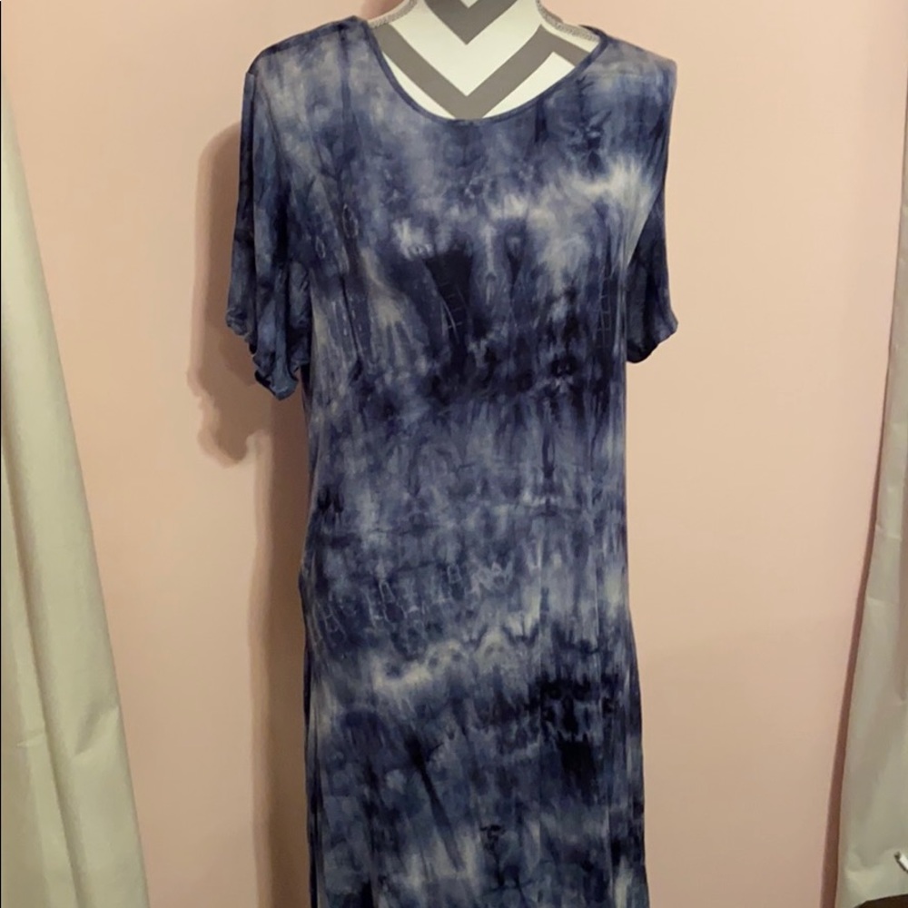 Simply Southern blue tie dye maxi dress